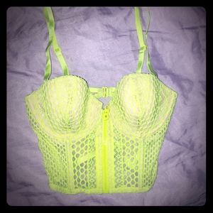 Neon green/yellow Victoria's Secret corset bustier